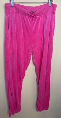 Hanton XL hot Pink velour velvet NWOT track pants barbie jogger style